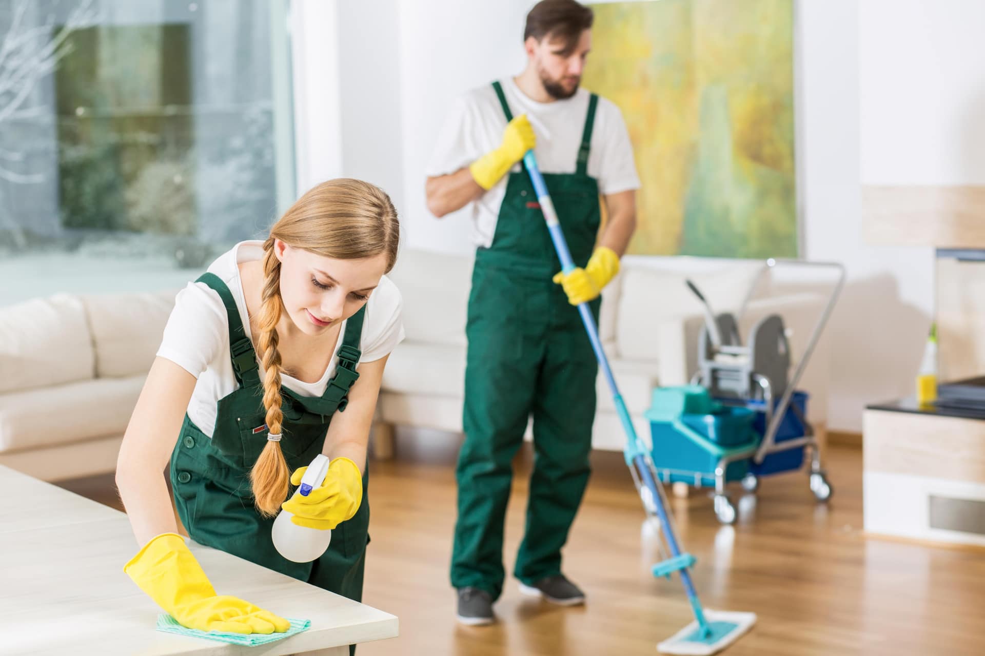 couple-cleaning-room-with-mop-painting-wall-pichi